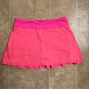 Lululemon “Pinkalicious” back ruffle skirt/skort.